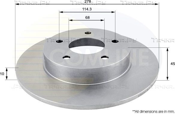 Тормозной диск Comline задний для Nissan Almera Tino I 2000-2006. Артикул ADC0261