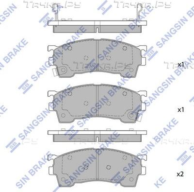 Тормозные колодки Sangsin Hi-Q передние для Mazda Premacy I (CP) 1999-2005. Артикул SP2018