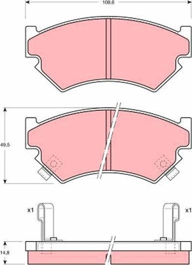 Тормозные колодки TRW передние для Subaru Justy I 1988-1994. Артикул GDB899