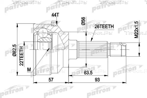 Шрус наружный (граната) Patron. Артикул PCV1398