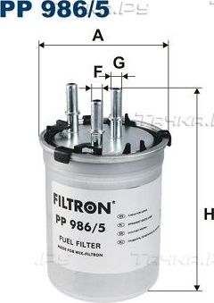 Топливный фильтр Filtron для Audi A1 I (8X) 2011-2012. Артикул PP 986/5