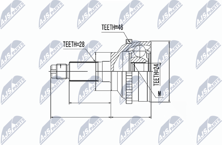 Шрус внутренний (граната) NTY. Артикул NPZ-KA-326