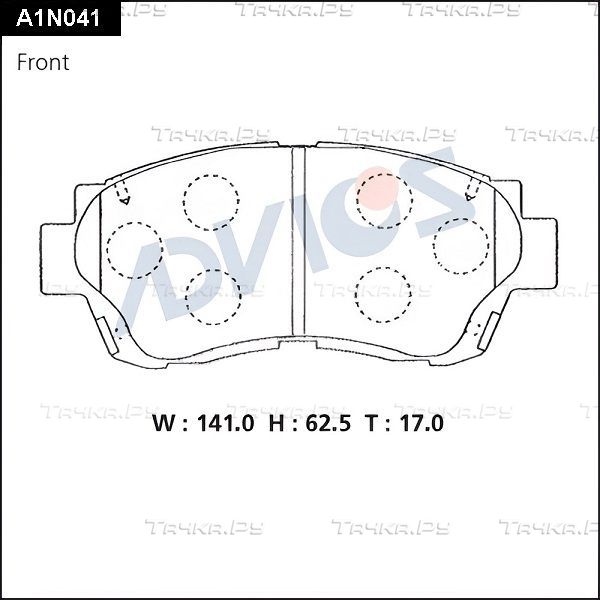 Тормозные колодки Advics передние для Toyota Cresta V (X100) 1996-2001. Артикул A1N041