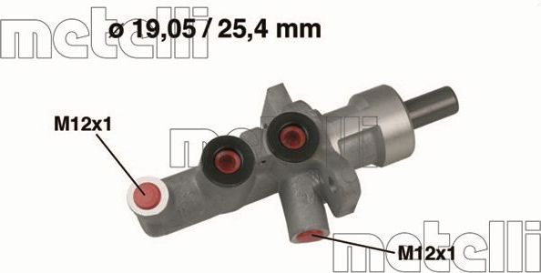 Тормозной цилиндр главный Metelli (алюминий). Артикул 05-0624