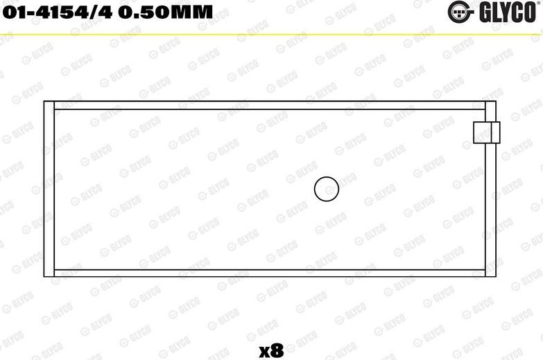Вкладыши шатунные Glyco для Fiat 124 Spider I 2016-2026. Артикул 01-4154/4 0.50mm
