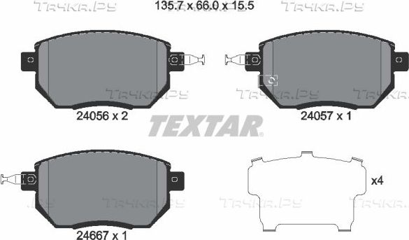 Тормозные колодки Textar передние для Infiniti G III 2004-2007. Артикул 2405601