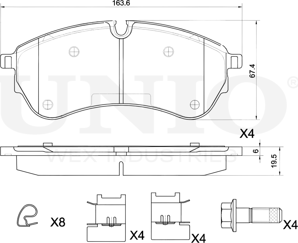 Колодки тормозные диск. передние VW Crafter 30-50 II 16-, MAN TGE (UZ,UY) 16- (Unio). Артикул BRP-20258