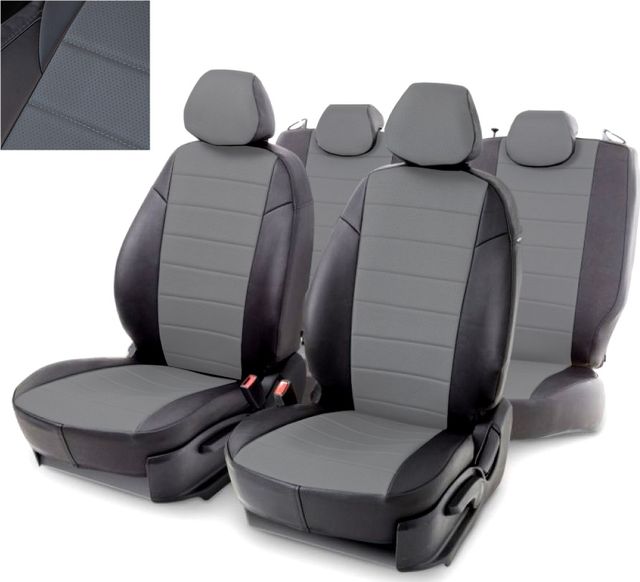 Чехлы Seintex (экокожа) на сидения для Subaru Forester III 2008-2012, цвет Светло-серый ромб. Артикул 98711