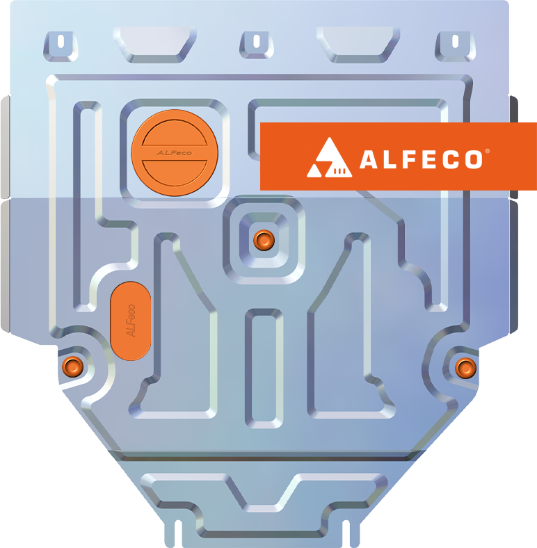 Защита алюминиевая Alfeco (4 мм) для картера и КПП Geely Emgrand 7 2016-2018. Артикул ALF.08.09AL4