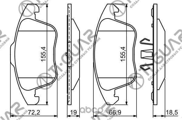 Тормозные колодки (TI-Guar). Артикул TG0398