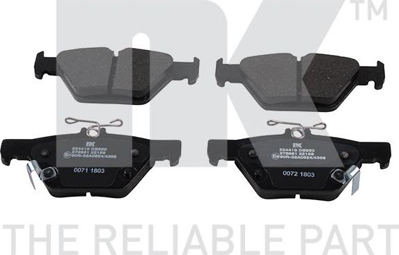 Тормозные колодки NK задние для Subaru XV II 2017-2026. Артикул 224419