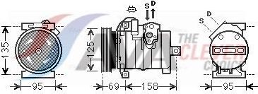 Компрессор кондиционера AVA ** CLEVER FIT ** для Chrysler 300C I 2004-2012. Артикул CRAK130