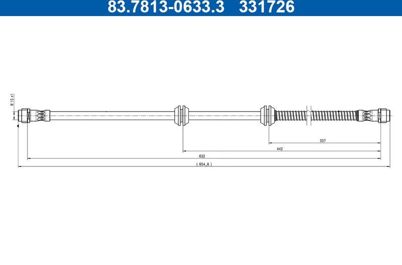 Тормозной шланг ATE. Артикул 83.7813-0633.3