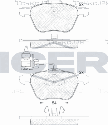 Тормозные колодки Icer передние для SEAT Alhambra I 2000-2010. Артикул 181395