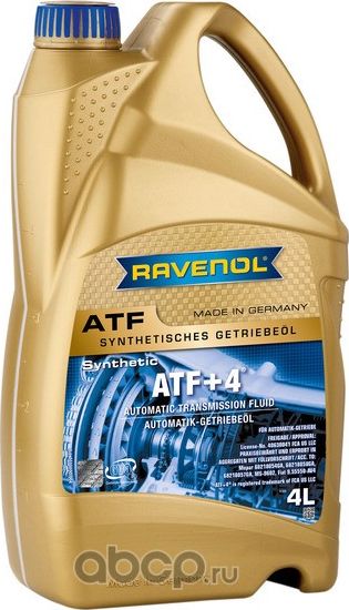 Масло трансмиссионное ATF+4 Fluid 4л (Ravenol). Артикул 1211100004