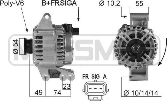 Генератор Era OEM для Ford Fiesta V 2001-2008. Артикул 210359