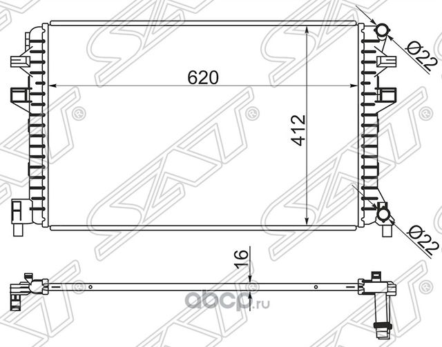 РАДИАТОР ИНТЕРКУЛЕРА AUDI A3S3 12-SKODA OCTAVIA (SAT). Артикул ST5Q0121251EJ