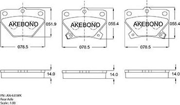 Тормозные колодки Akebono Standard. Артикул AN-635WK