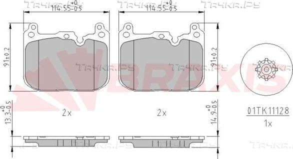 Тормозные колодки Braxis передние для MINI Countryman II (F60) 2017-2019. Артикул AA0665