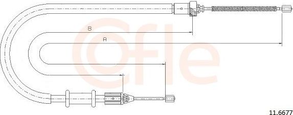 Трос ручника (тросик ручного тормоза) Cofle. Артикул 11.6677