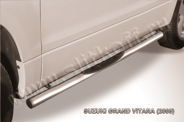 Пороги Slitkoff труба d76 с проступями для Suzuki Grand Vitara III 3-дв. 2008-2012. Артикул SGV3D08009