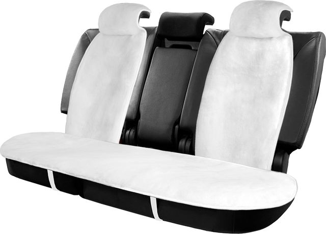 Накидка универсальная Rezkon Мутон с кантом на заднее сидение, цвет Черный. Артикул 8102005310