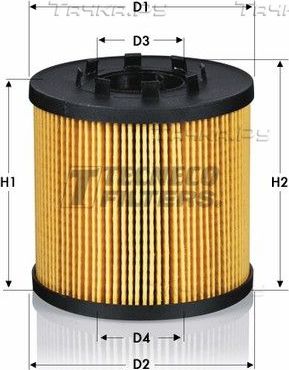 Масляный фильтр  Tecneco Filters для Renault Espace III 2000-2002. Артикул OL0225E