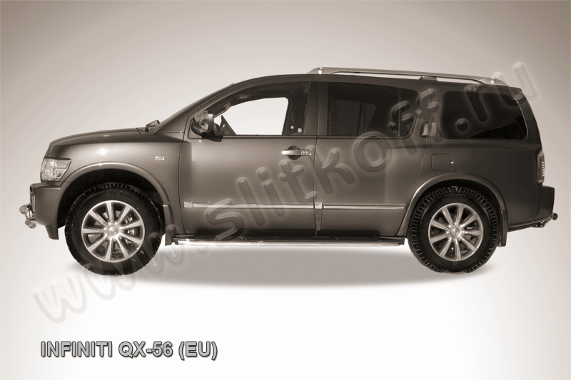 Защита Slitkoff штатного порога d42 для Infiniti QX56 II 2004-2010. Артикул IN.QX006