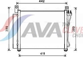 Радиатор кондиционера (конденсатор) AVA (алюминий). Артикул KAA5158D