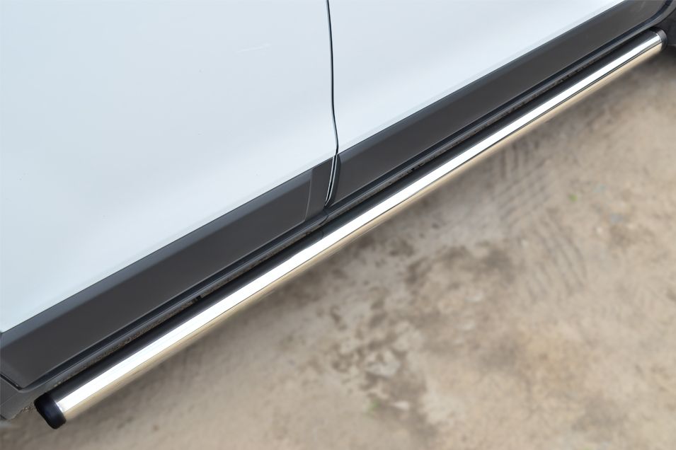 Защита порогов RusStal труба d63 (вариант 2) для Chevrolet Captiva 2013-2016. Артикул CAPT-001746