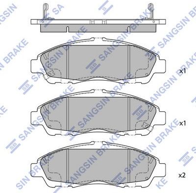 Тормозные колодки Sangsin Hi-Q. Артикул SP4110