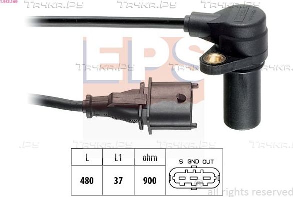 Датчик положения коленвала EPS Made in Italy - OE Equivalent для Fiat Punto II 1999-2012. Артикул 1.953.169