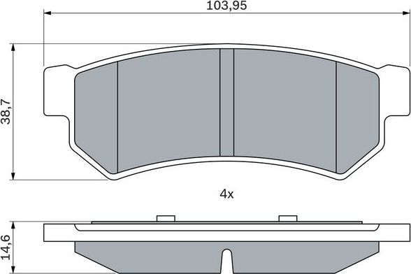 Тормозные колодки Bosch (Low-Metallic). Артикул 0 986 460 007