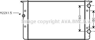 Радиатор охлаждения двигателя AVA. Артикул VNA2104