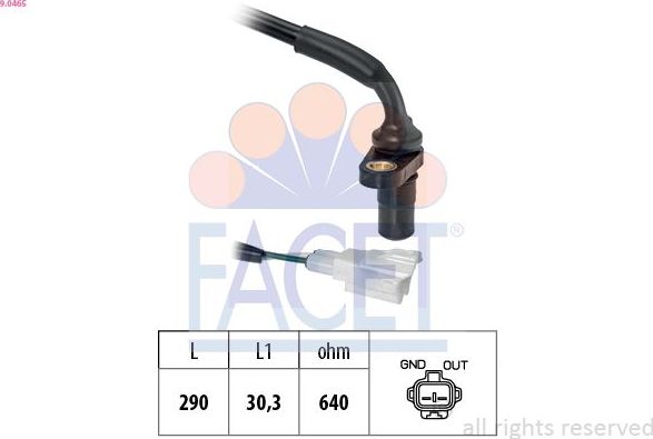 Датчик ABS Facet Made in Italy - OE Equivalent. Артикул 9.0465