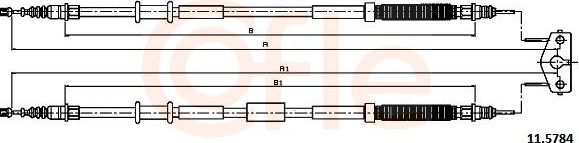 Трос ручника (тросик ручного тормоза) Cofle. Артикул 92.11.5784