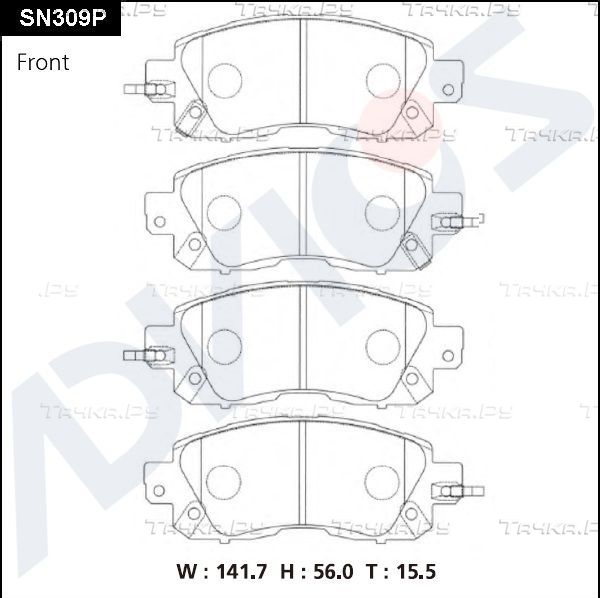 Тормозные колодки Advics. Артикул SN309P