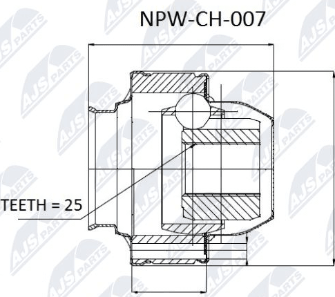 Полуось (привод в сборе, приводной вал) NTY. Артикул NPW-CH-082