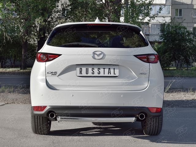 Защита RusStal заднего бампера d63 дуга для Mazda CX-5 II 2017-2026. Артикул M5Z-002799
