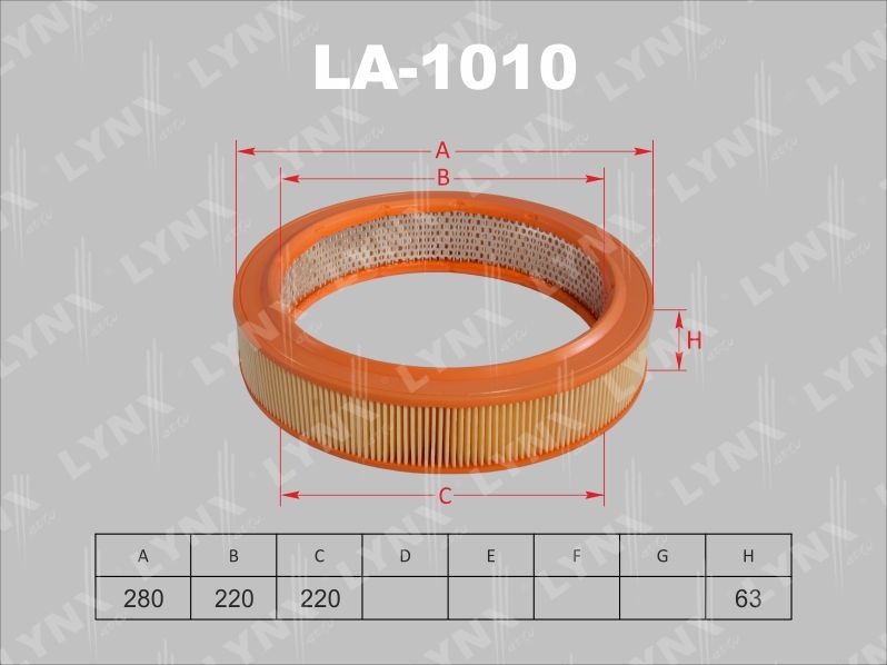 Воздушный фильтр LYNXauto. Артикул LA-1010