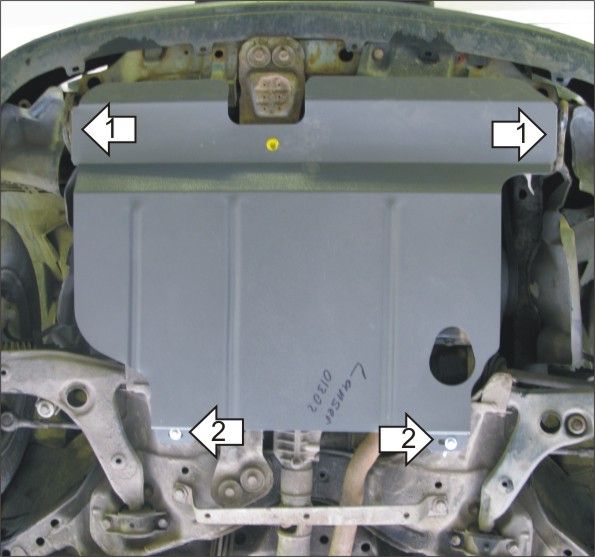 Защита Мотодор для картера, КПП Mitsubishi Lancer универсал 1992-1998. Артикул 01302