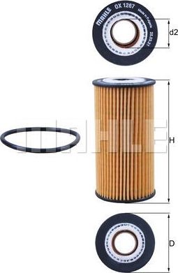 Масляный фильтр Mahle. Артикул OX 1267D