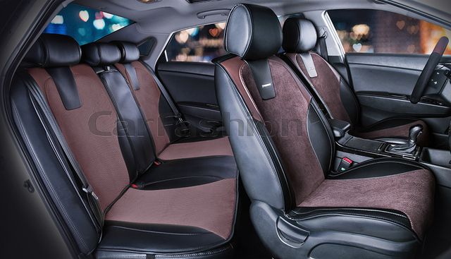 Накидки универсальные CarFashion Space Plus для авто, цвет Черный/Кофе/Кофе. Артикул 22412