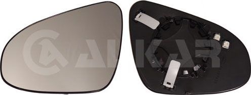 Зеркальное стекло бокового зеркала Alkar левое для Toyota Avensis III 2015-2018. Артикул 6431279