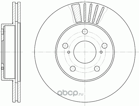 Диск тормозной вентилируемый (G-Brake). Артикул GR02248