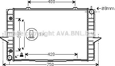 Радиатор охлаждения двигателя AVA. Артикул VO2118