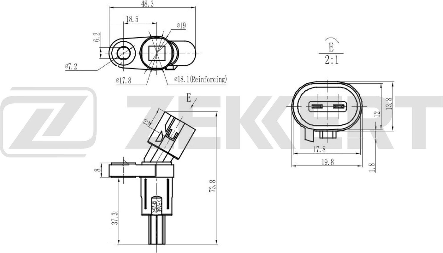 Датчик ABS Zekkert. Артикул SE-6180