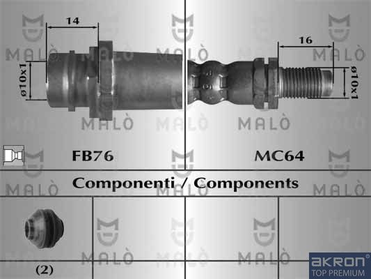 Тормозной шланг Malò. Артикул 80698
