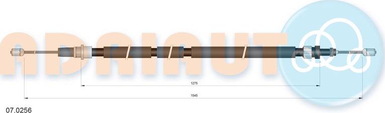 Трос ручника (тросик ручного тормоза) Adriauto. Артикул 07.0256