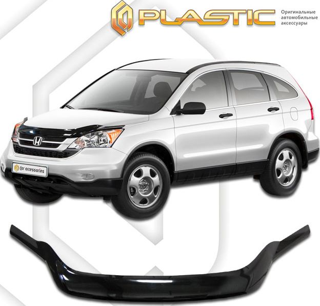 Дефлектор СА Пластик для капота (exclusive) (Classic черный) для Honda CR-V 2008-2012. Артикул 2010060107555